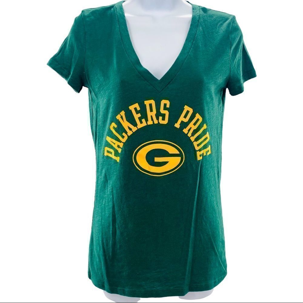 PINK VICTORIAS SECRET Green Bay Packers V-neck Tee